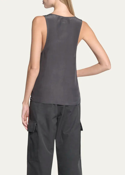 Scoop-Neck Silk Tank Top