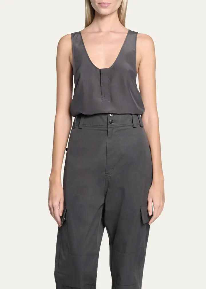 Scoop-Neck Silk Tank Top