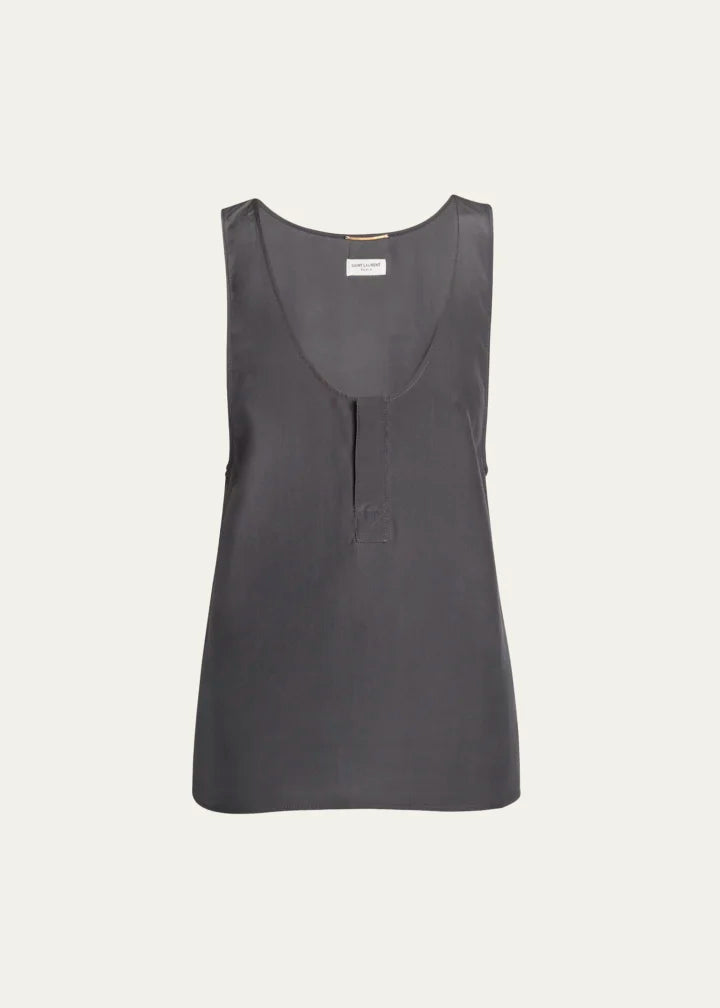 Scoop-Neck Silk Tank Top