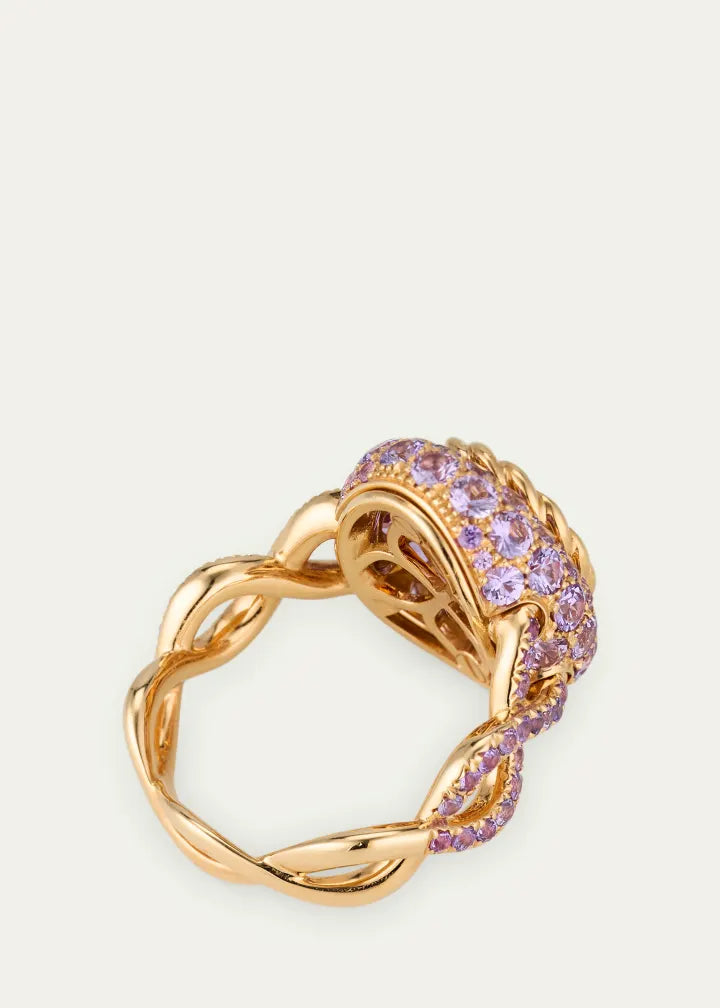 Orange Blossom Ring with Garnet and Sapphires