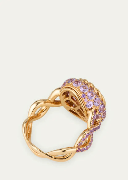 Orange Blossom Ring with Garnet and Sapphires