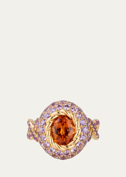 Orange Blossom Ring with Garnet and Sapphires
