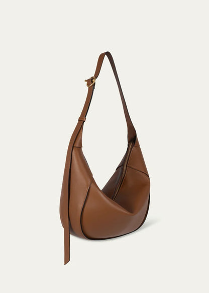 Maggie Zip Leather Hobo Bag