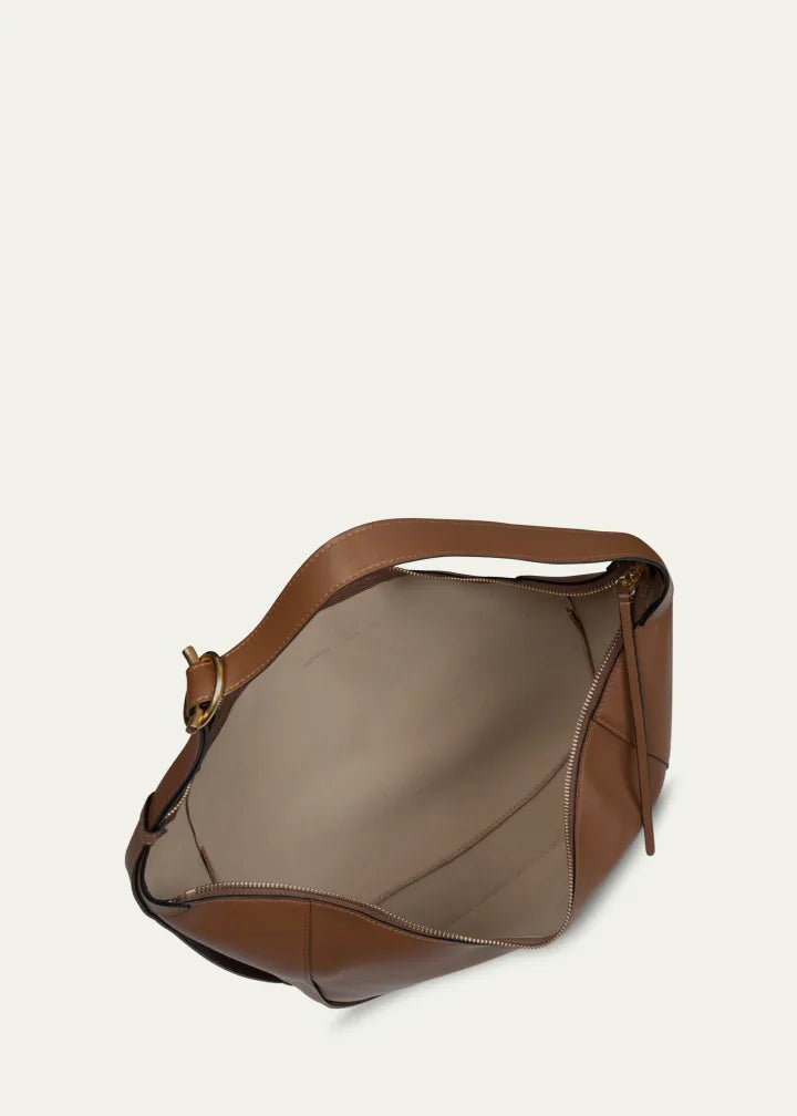 Maggie Zip Leather Hobo Bag