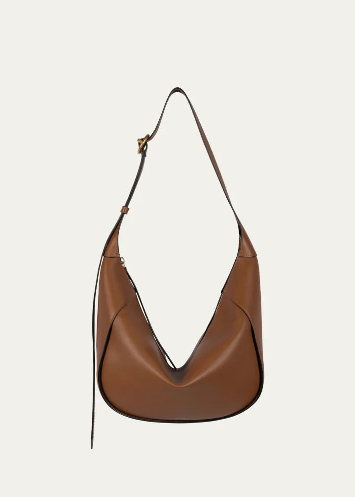Maggie Zip Leather Hobo Bag