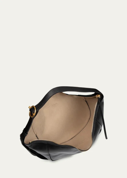 Maggie Zip Leather Hobo Bag