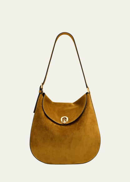 Tondo Large Suede Hobo Bag