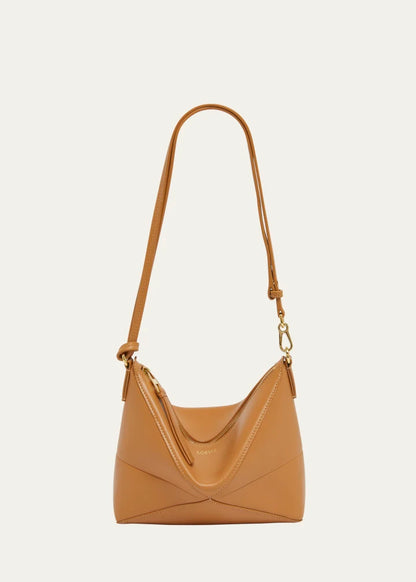 Puzzle Fold Leather Pouch Shoulder Bag