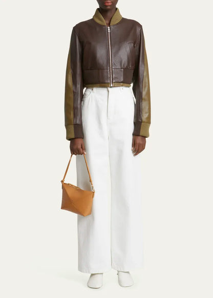 Puzzle Fold Leather Pouch Shoulder Bag