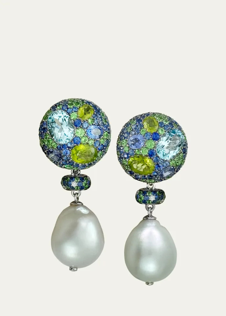 Diamond, Multi-Stone, and Pearl Drop Earrings