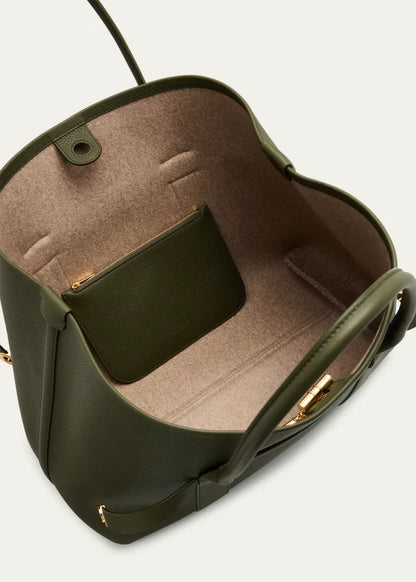 Ghiera Grained Leather & Cashmere Tote Back