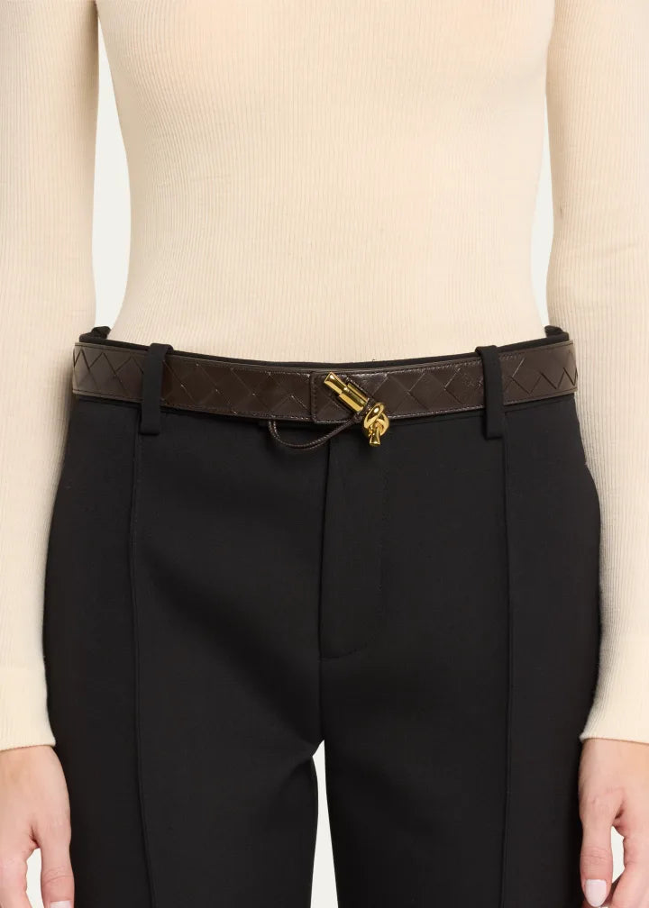 Knot Buckle Medium Calf Leather Belt