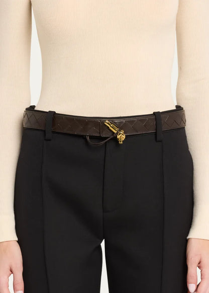 Knot Buckle Medium Calf Leather Belt