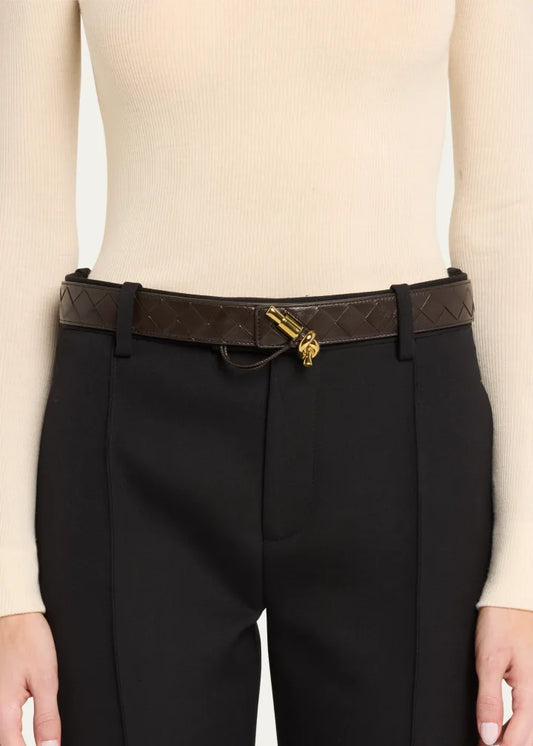 Knot Buckle Medium Calf Leather Belt