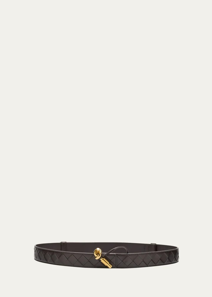 Knot Buckle Medium Calf Leather Belt
