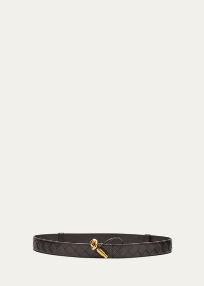 Knot Buckle Medium Calf Leather Belt