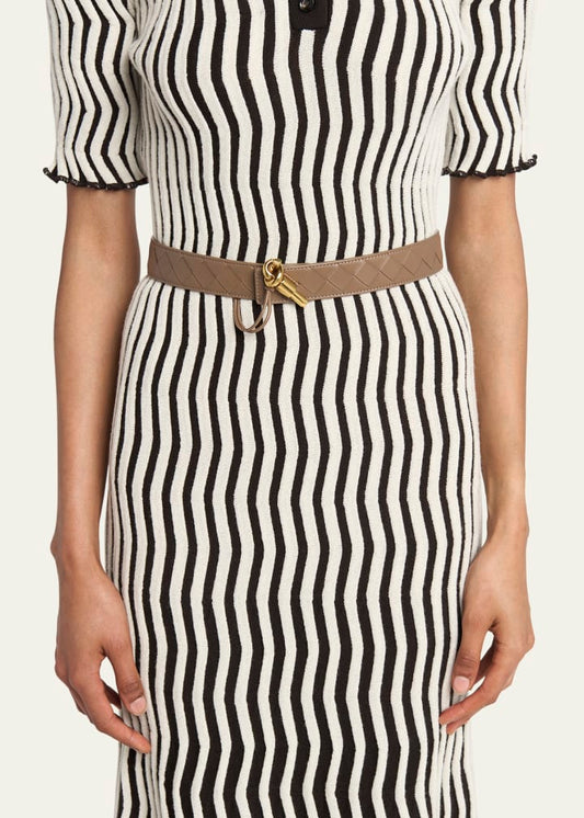 Knot Buckle Medium Calf Leather Belt