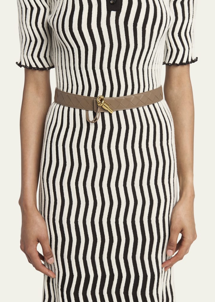 Knot Buckle Medium Calf Leather Belt