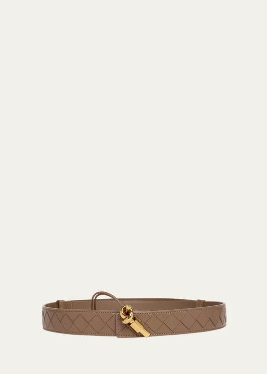 Knot Buckle Medium Calf Leather Belt