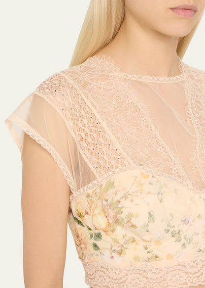 Adorned in Antiquity Lace Splice Top