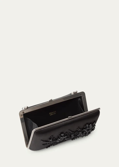 Embellished Satin Minaudiere