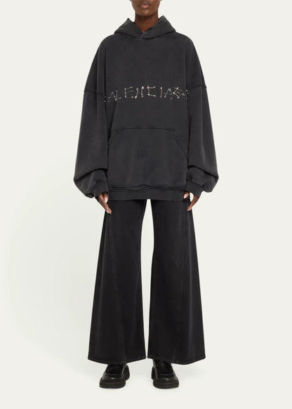Safety-Pin Logo Oversized Hoodie