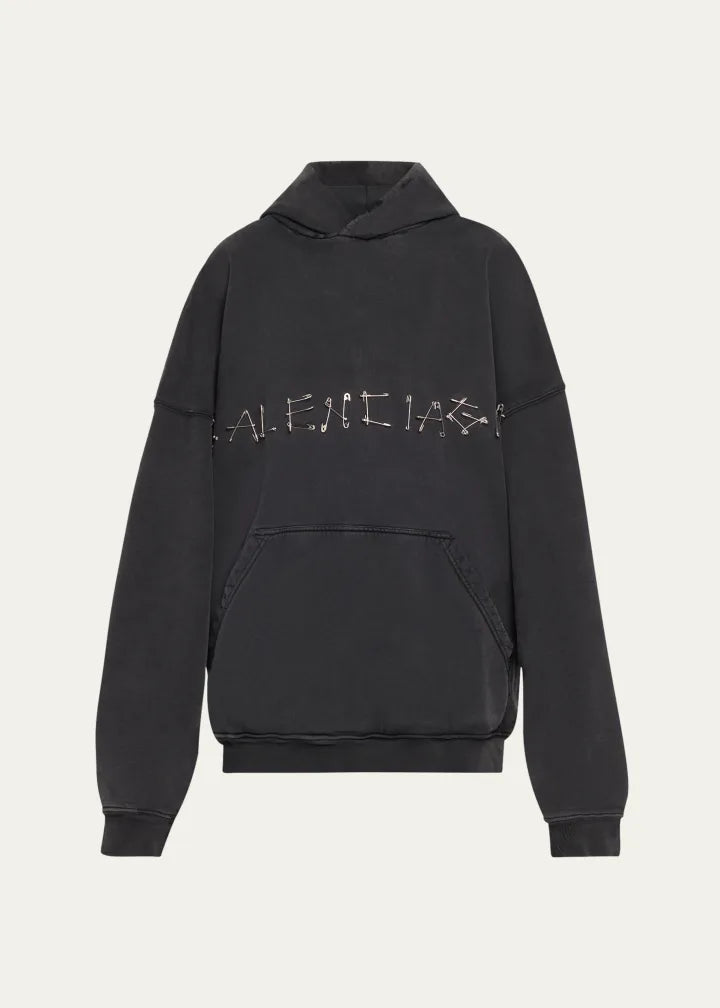 Safety-Pin Logo Oversized Hoodie