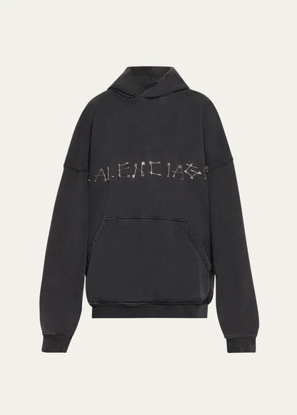 Safety-Pin Logo Oversized Hoodie