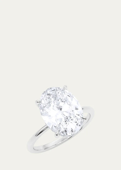 Oval Cut Hidden Halo Platinum Lab Grown Diamond Ring