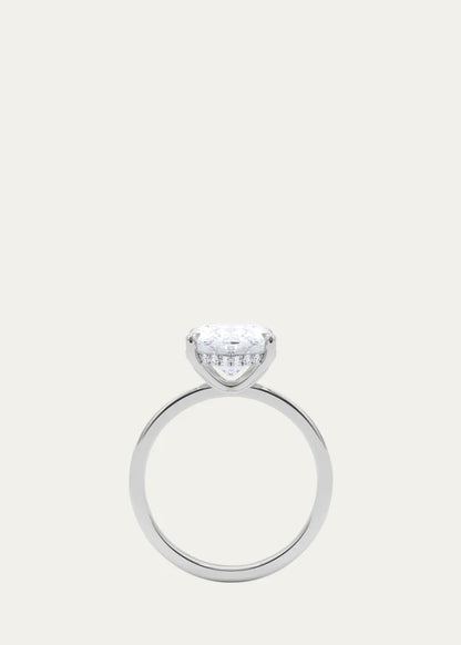 Oval Cut Hidden Halo Platinum Lab Grown Diamond Ring