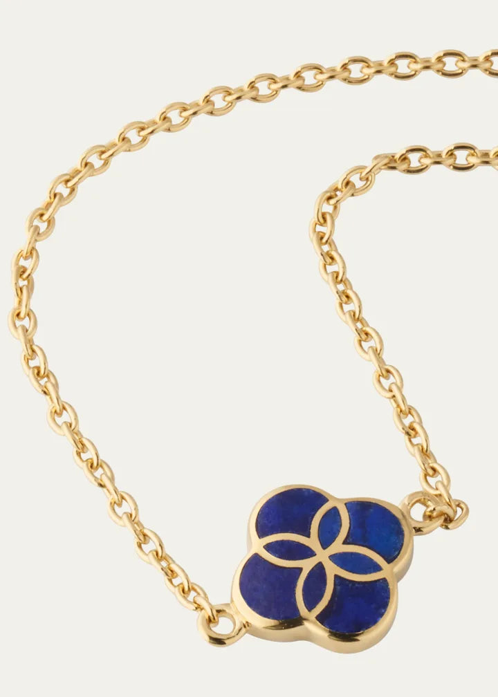 Single Petal Gemstone Station Necklace