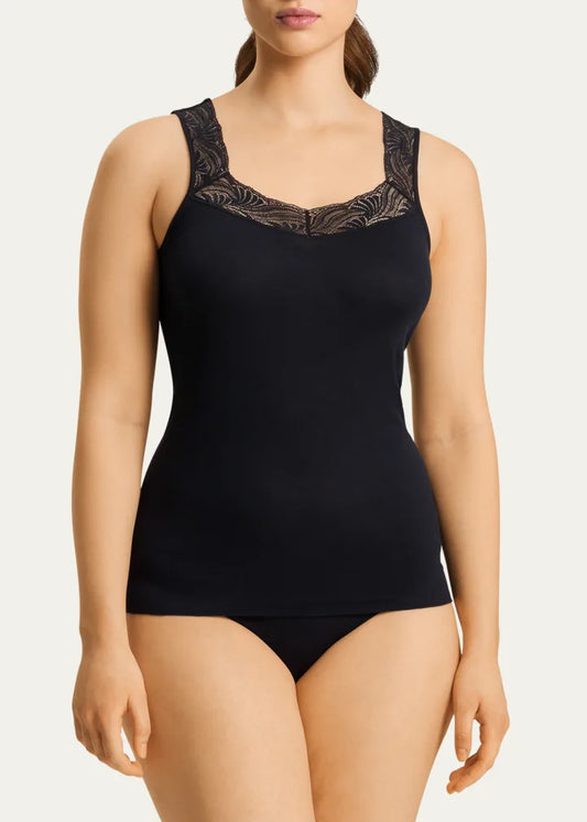 Hanro Cotton Delight Lace-Trim Tank Top