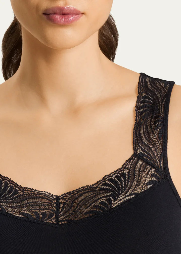 Hanro Cotton Delight Lace-Trim Tank Top