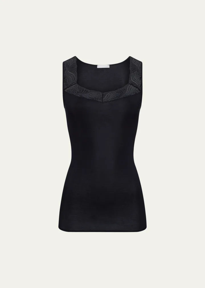 Hanro Cotton Delight Lace-Trim Tank Top