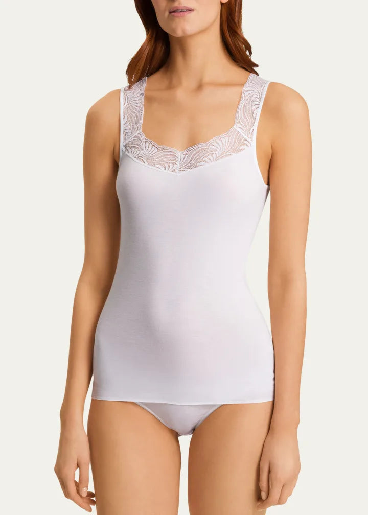 Hanro Cotton Delight Lace-Trim Tank Top