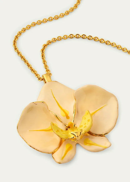 Orchid Enamel Pendant Necklace