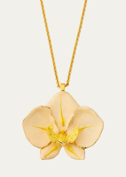 Orchid Enamel Pendant Necklace