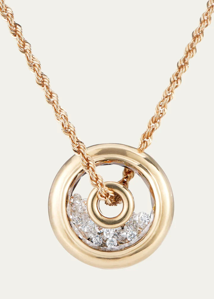 Roda Diamond Kaleidoscope Shaker Pendant Necklace