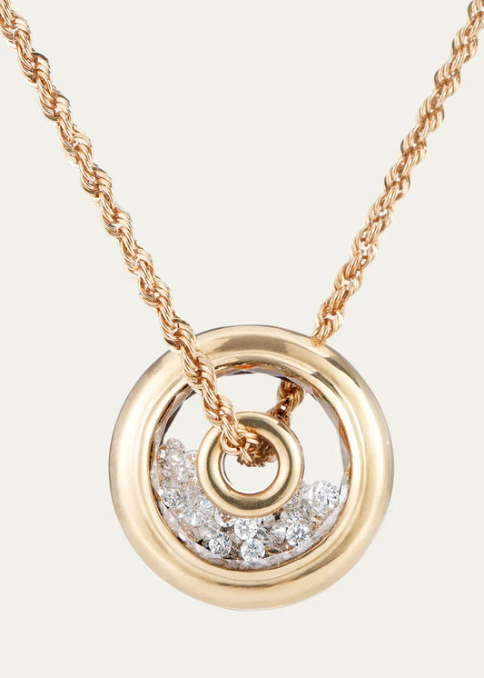 Roda Diamond Kaleidoscope Shaker Pendant Necklace