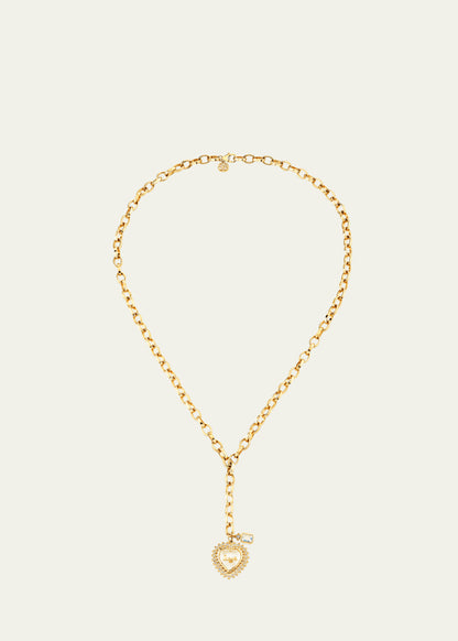 Love Quartz Marquis Eye Heart Lariat Necklace