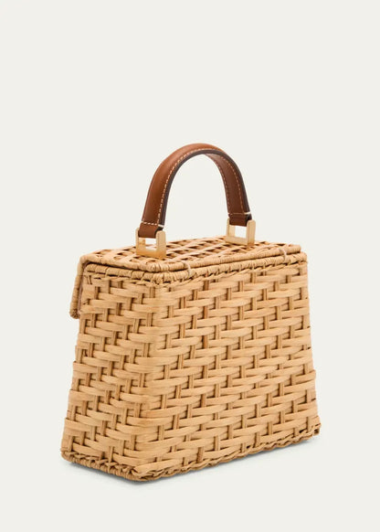 Sybil Flap Rattan Crossbody Bag