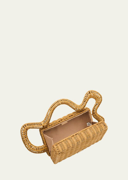 Elsa Wavy Rattan Clutch Bag