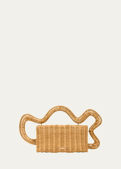 Elsa Wavy Rattan Clutch Bag