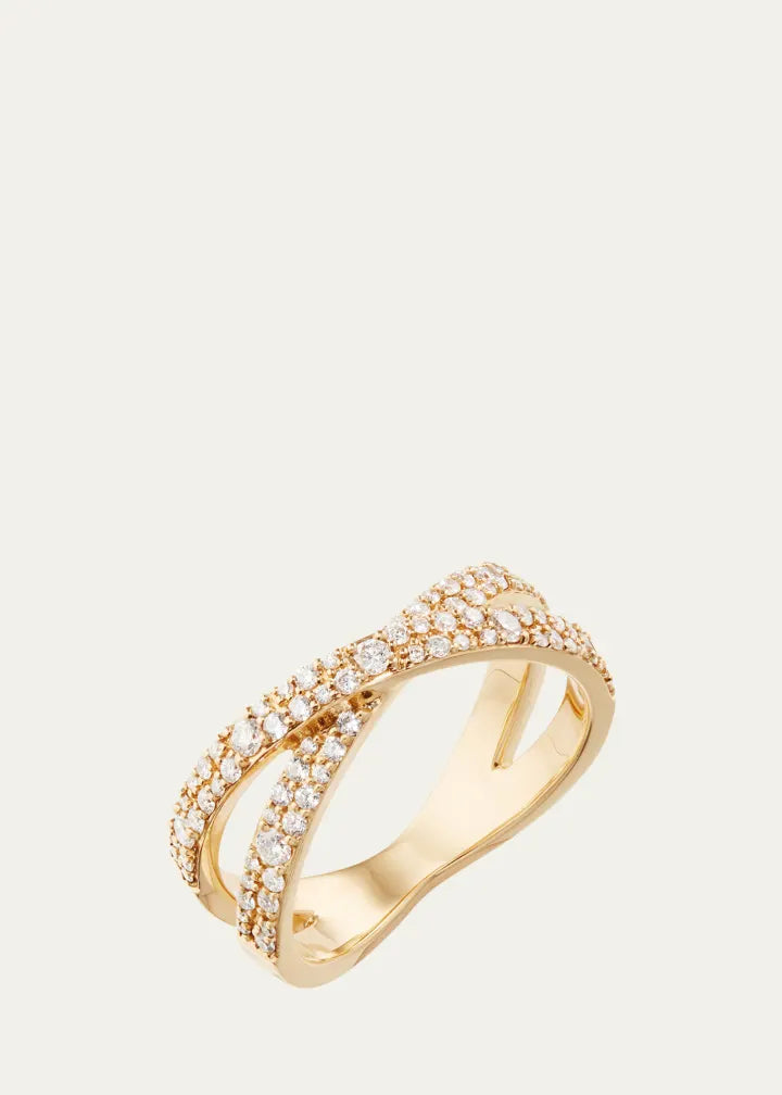 Diamond Cluster Crisscross Ring