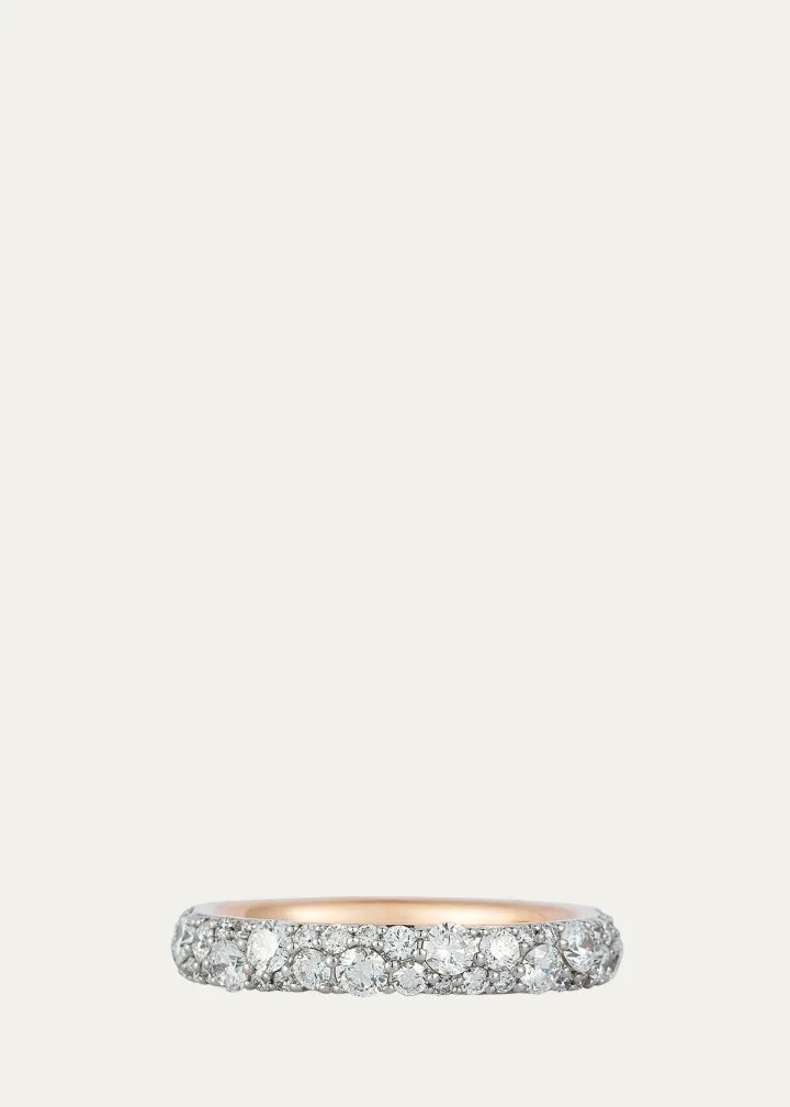 Rose Gold and White Diamond Band Ring