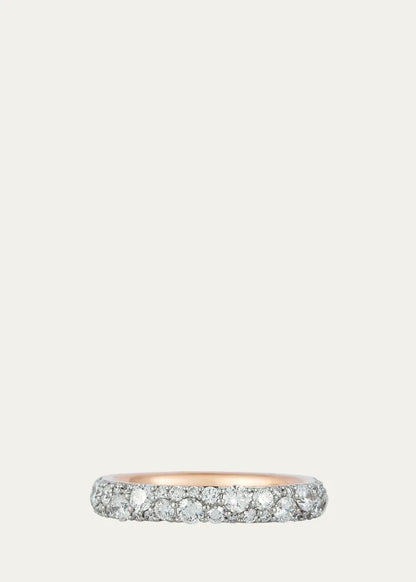 Rose Gold and White Diamond Band Ring