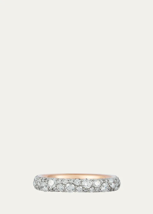 Rose Gold and White Diamond Band Ring