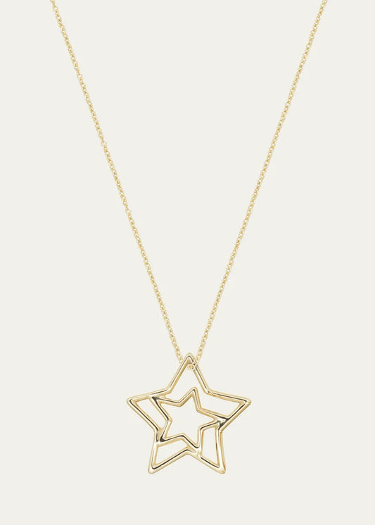 Yellow Gold Star Necklace