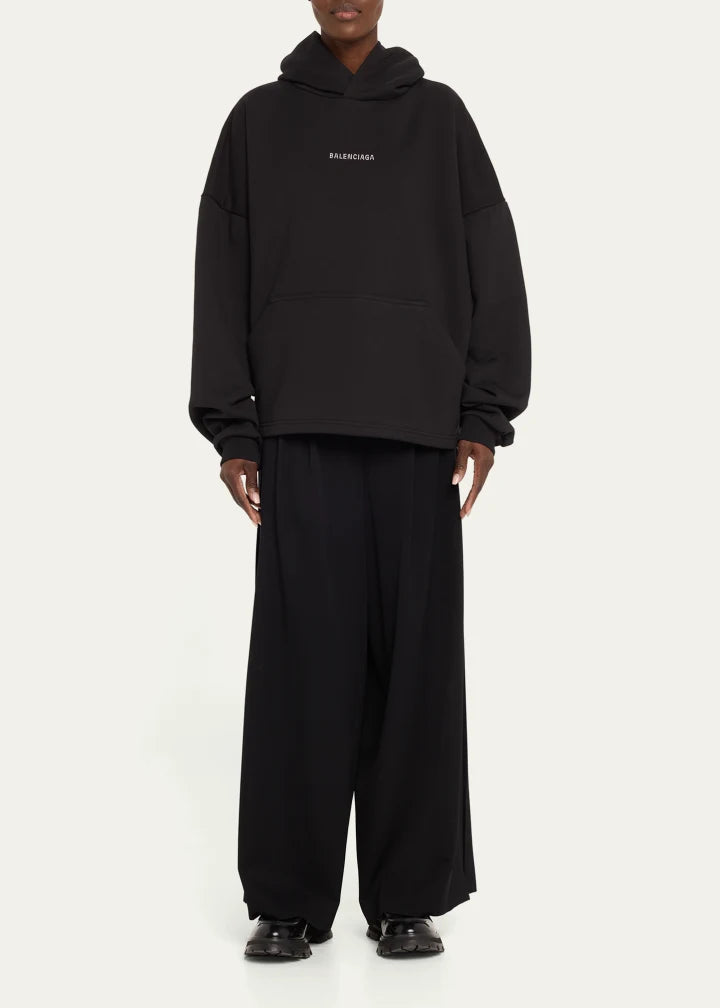 Logo Embellished Cropped Hoodie