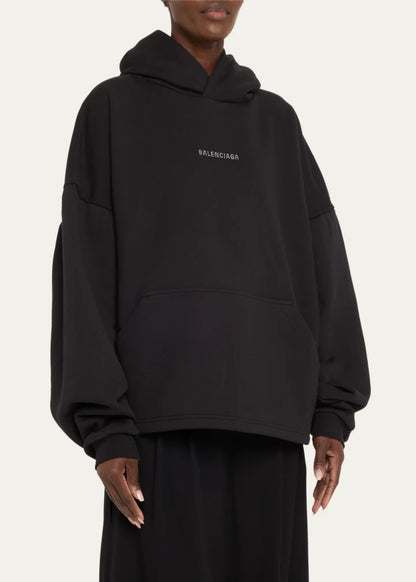 Logo Embellished Cropped Hoodie